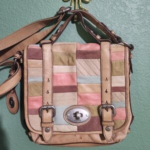 Fossil Maddox Organizer Flap Patchwork Crossbody